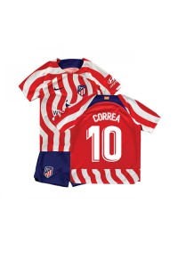 Atletico Madrid Angel Correa #10 Babyklær Hjemme Fotballdrakt til barn 2022-23 Korte ermer (+ Korte bukser)